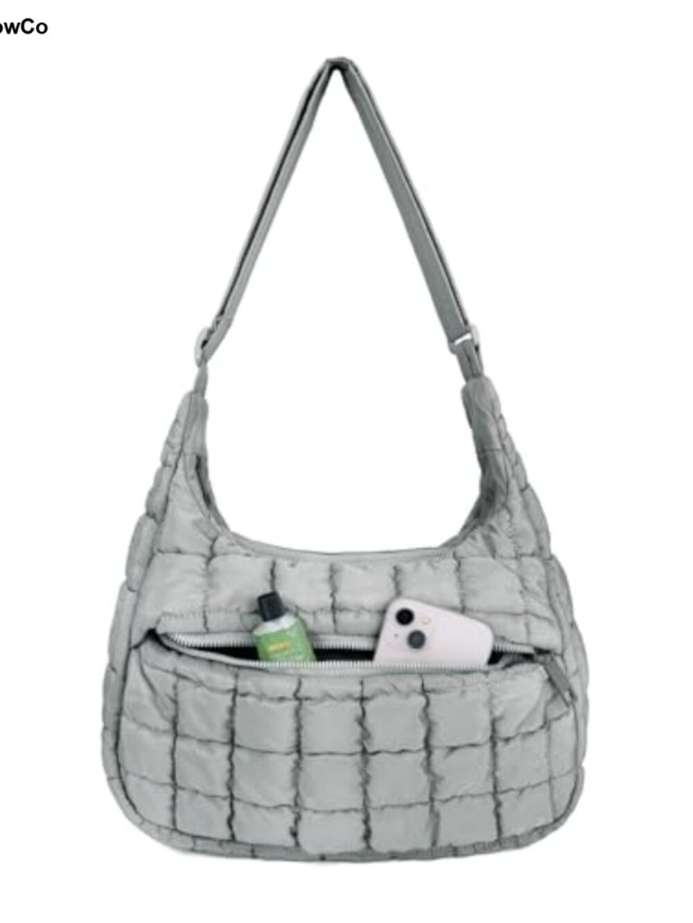 Women's Quilted Puffer Crossbody Hobo Bag Nylon Lightweight Purse